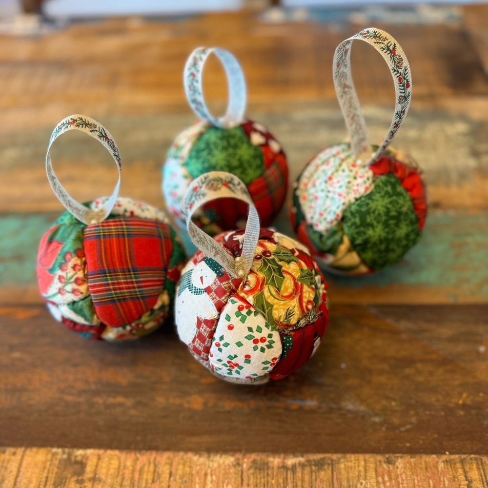 Homemade Vintage-Inspired Fabric Orb Ornaments